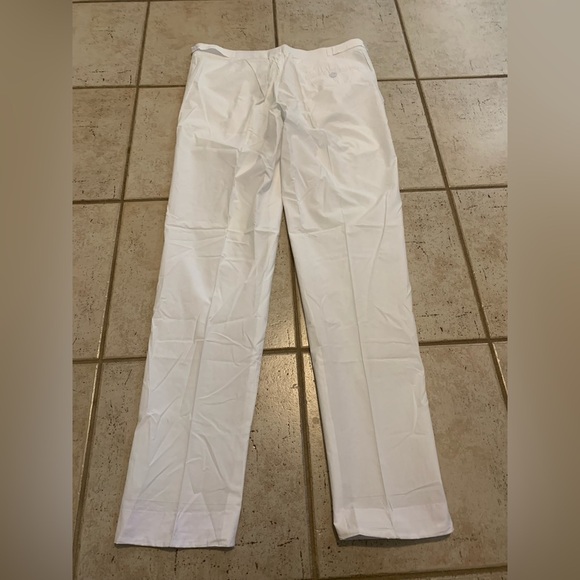 Vintage Style High-Waist Wide Leg Trousers White Linen Blend Pants Size 14 - Picture 3 of 7